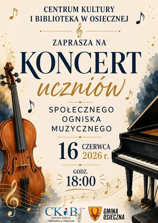 Koncert uczniów Społecznego Ogniska Muzycznego w Osiecznej