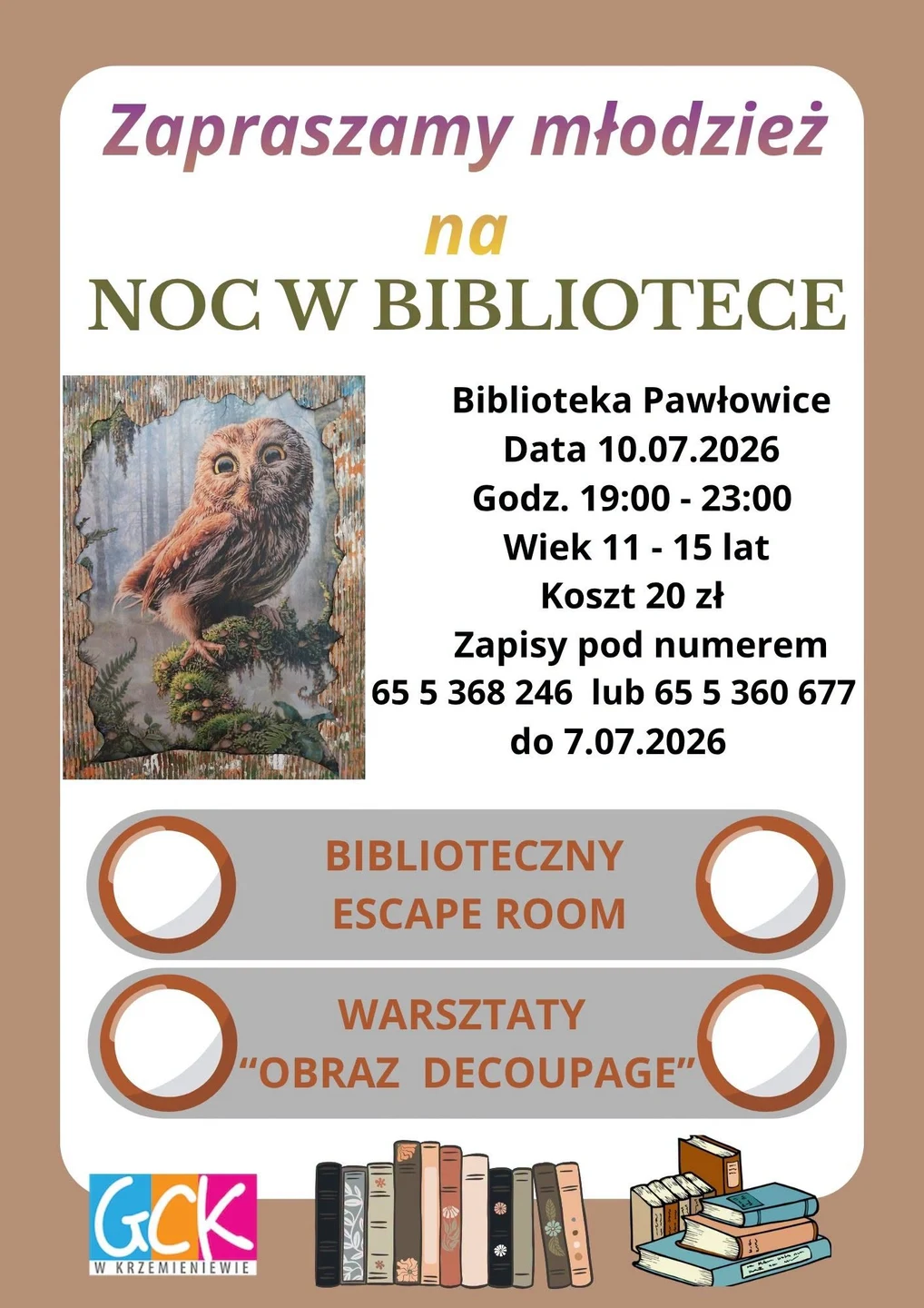 Noc w Bibliotece: zapraszają też 10- i 16-latków