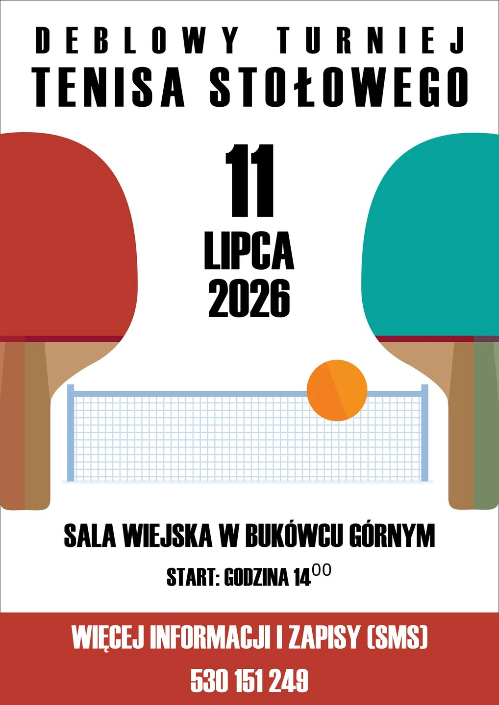 Deblowy turniej tenisa stołowego – zmiana miejsca!