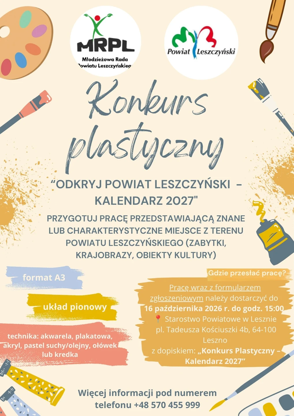 Konkurs plastyczny „Odkryj Powiat Leszczyński" – zgłoś pracę do 16 października