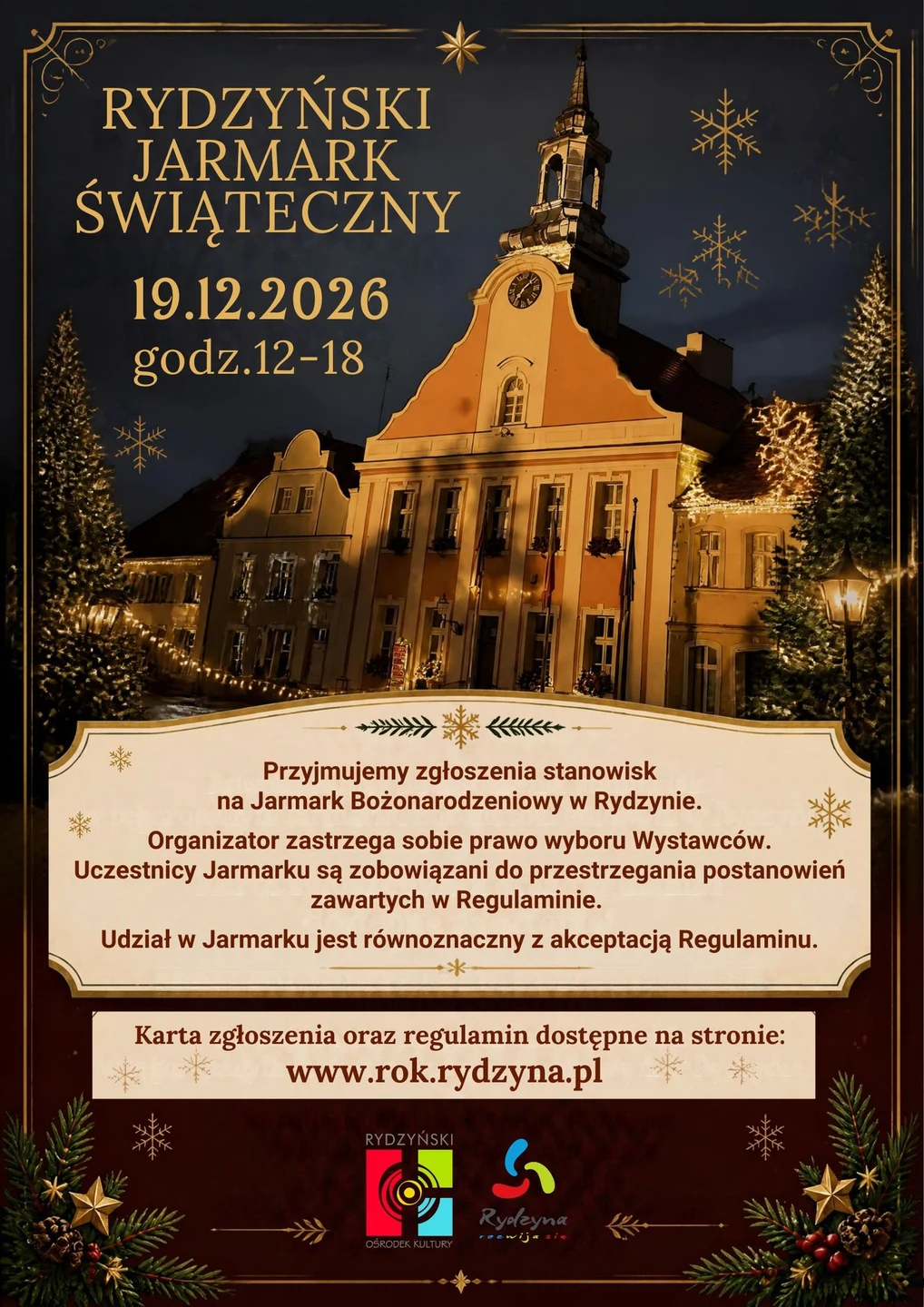 Rydzyński Jarmark Świąteczny – trwają zapisy na stanowiska