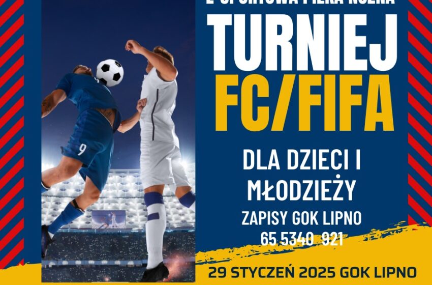  Turniej FC/FIFA w GOK Lipno – Ferie z e-sportową piłką nożną dla dzieci i młodzieży