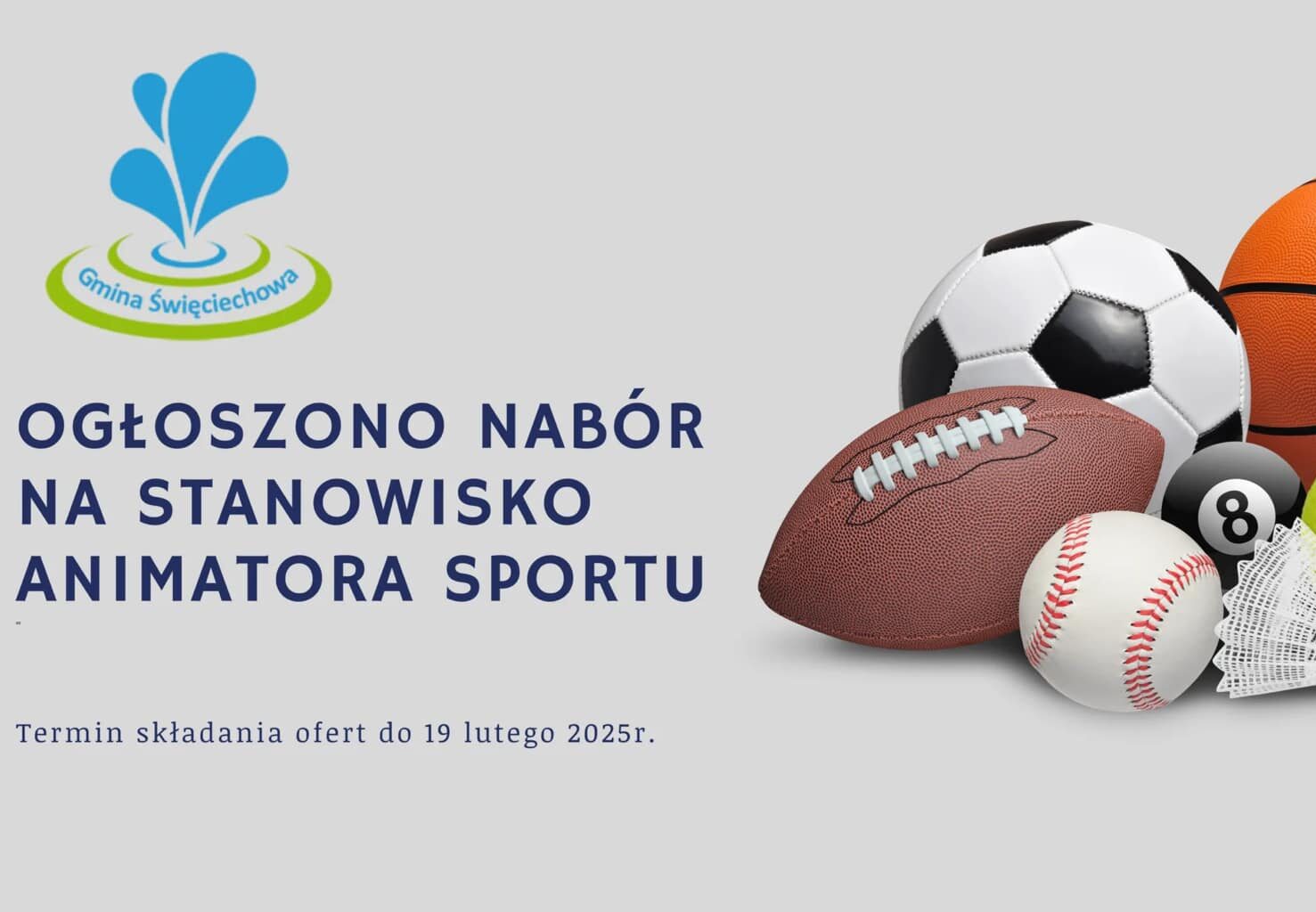Nabór na Animatora Sportu w Gminie Święciechowa
