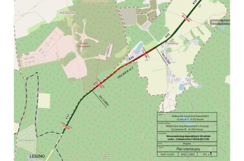 Rusza przebudowa drogi wojewódzkiej nr 432 na odcinku Leszno – Trzebania