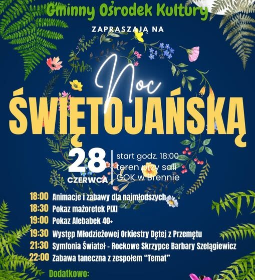 Noc Świętojańska w Brennie – magiczny wieczór pełen muzyki, świateł i tradycji