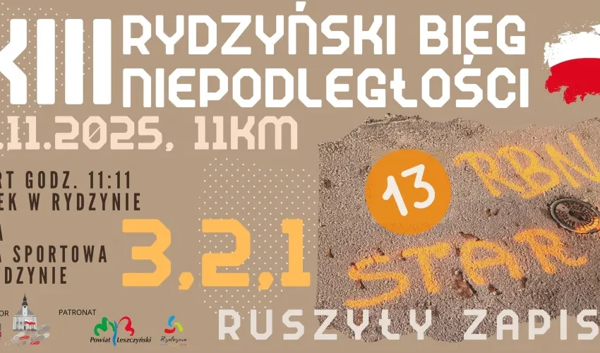XIII Rydzyński Bieg Niepodległości – zapisy rozpoczęte