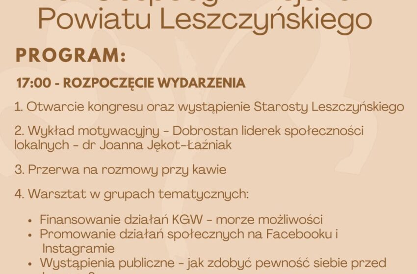  Kongres Kół Gospodyń Wiejskich Powiatu Leszczyńskiego odbędzie się w Święciechowie