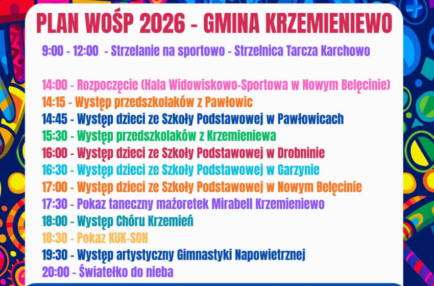  34. FINAŁ WOŚP 2026 – GMINA KRZEMIENIEWO