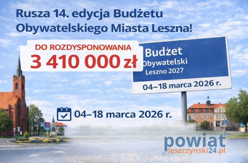  Rusza 14. edycja Budżetu Obywatelskiego Miasta Leszna.