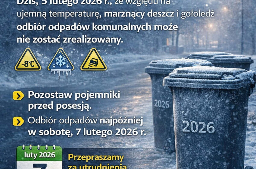  Możliwe utrudnienia w odbiorze odpadów. Komunikat KZGRL
