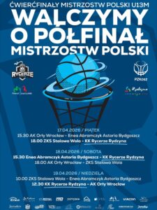 Plakat Ćwierćfinałów Mistrzostw Polski U13M w Rydzynie