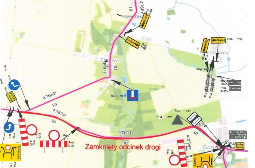  Uwaga Kierowcy! Zmiany na trasie Lipno – Goniembice