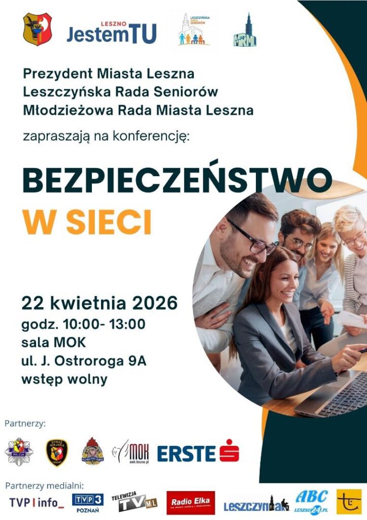 Zaproszenie na konferencję Bezpieczeństwo w sieci – Leszno, 22 kwietnia 2026 r.