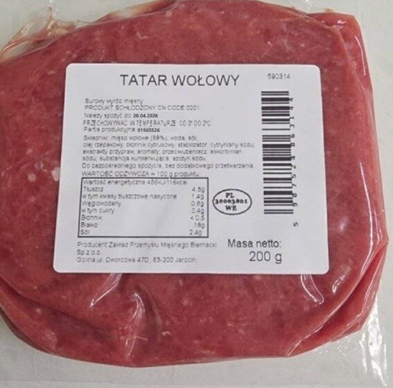  Tatar wołowy wycofany ze sprzedaży